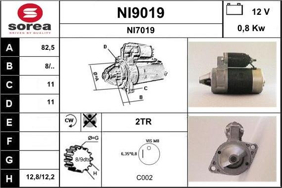 SNRA NI9019 - Démarreur cwaw.fr