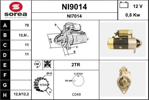 SNRA NI9014 - Démarreur cwaw.fr