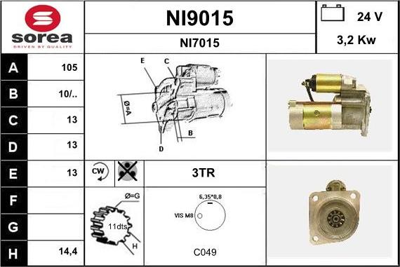 SNRA NI9015 - Démarreur cwaw.fr