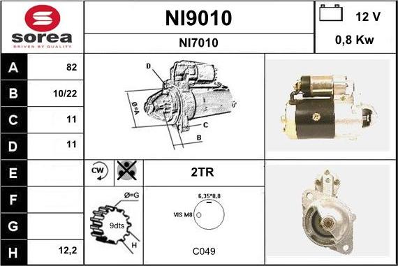 SNRA NI9010 - Démarreur cwaw.fr