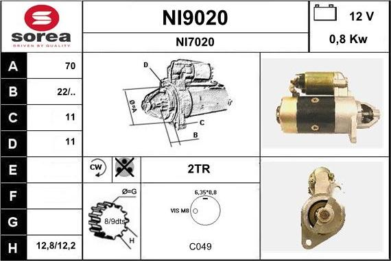 SNRA NI9020 - Démarreur cwaw.fr