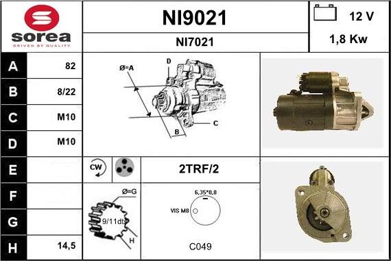 SNRA NI9021 - Démarreur cwaw.fr