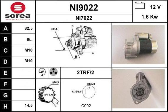 SNRA NI9022 - Démarreur cwaw.fr