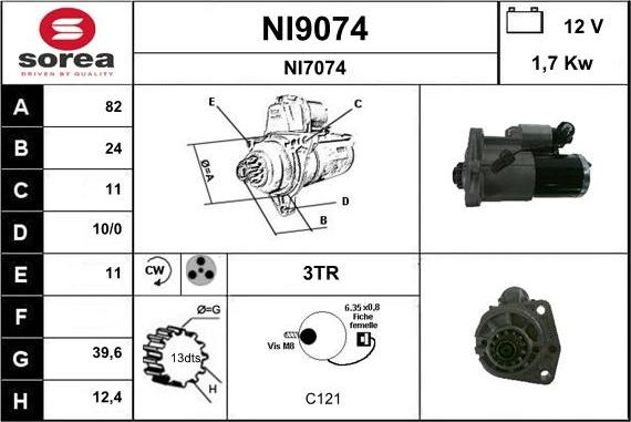 SNRA NI9074 - Démarreur cwaw.fr