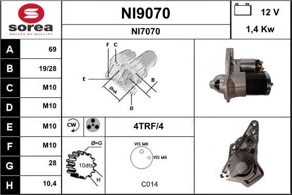 SNRA NI9070 - Démarreur cwaw.fr