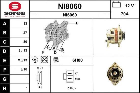 SNRA NI8060 - Alternateur cwaw.fr