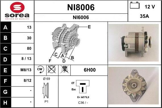 SNRA NI8006 - Alternateur cwaw.fr