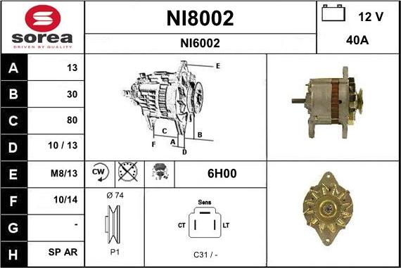 SNRA NI8002 - Alternateur cwaw.fr