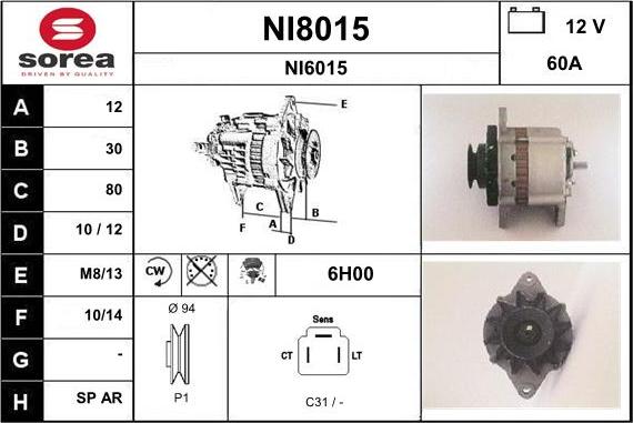 SNRA NI8015 - Alternateur cwaw.fr