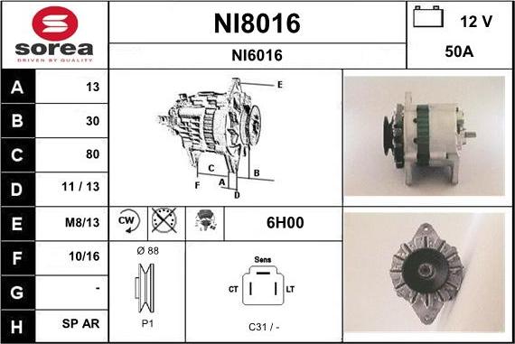 SNRA NI8016 - Alternateur cwaw.fr