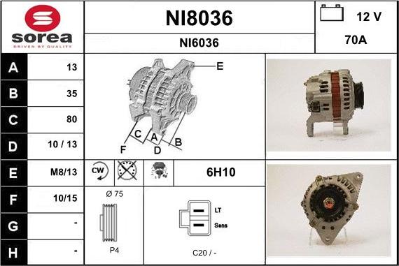 SNRA NI8036 - Alternateur cwaw.fr