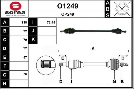 SNRA O1249 - Arbre de transmission cwaw.fr