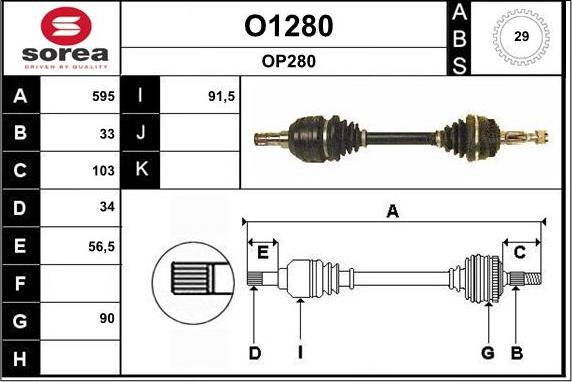 SNRA O1280 - Arbre de transmission cwaw.fr