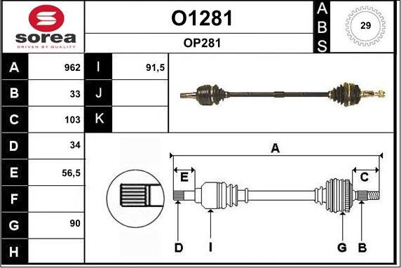 SNRA O1281 - Arbre de transmission cwaw.fr