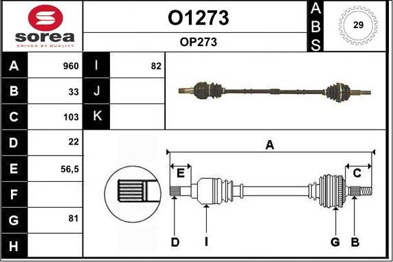 SNRA O1273 - Arbre de transmission cwaw.fr