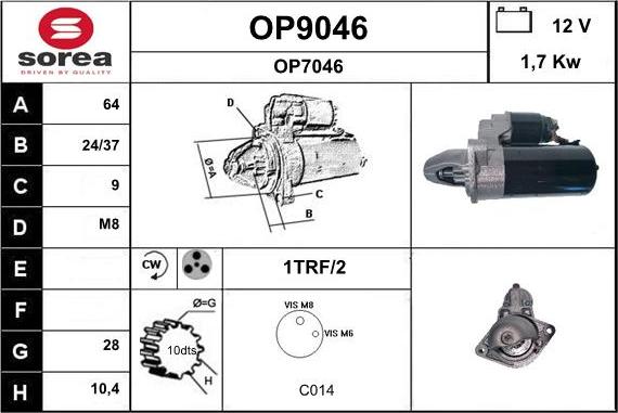 SNRA OP9046 - Démarreur cwaw.fr