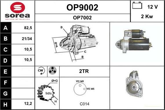 SNRA OP9002 - Démarreur cwaw.fr