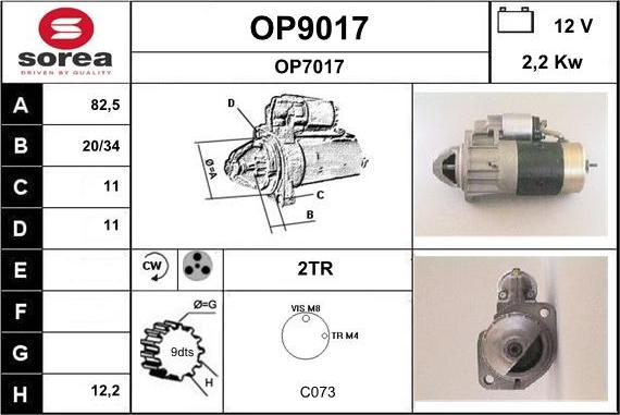 SNRA OP9017 - Démarreur cwaw.fr