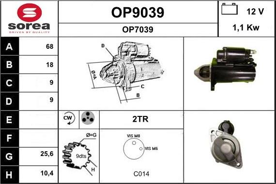 SNRA OP9039 - Démarreur cwaw.fr