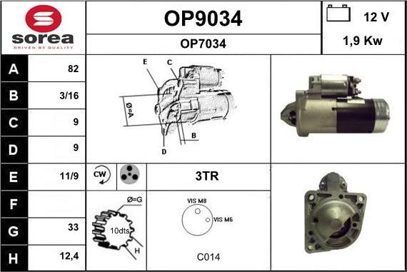 SNRA OP9034 - Démarreur cwaw.fr