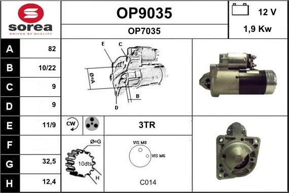 SNRA OP9035 - Démarreur cwaw.fr