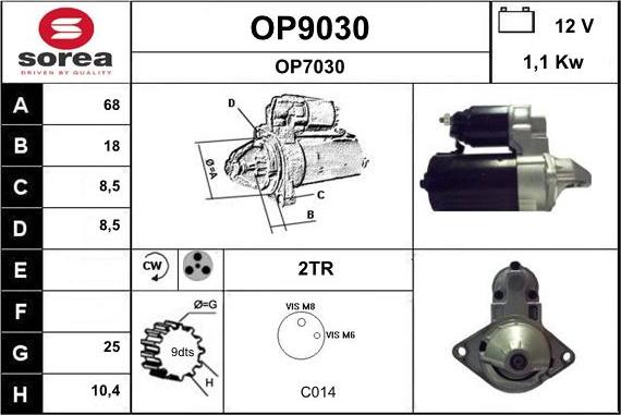 SNRA OP9030 - Démarreur cwaw.fr