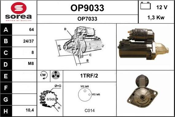 SNRA OP9033 - Démarreur cwaw.fr