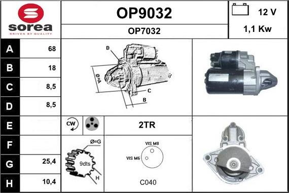 SNRA OP9032 - Démarreur cwaw.fr