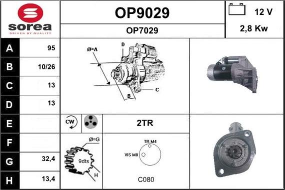 SNRA OP9029 - Démarreur cwaw.fr