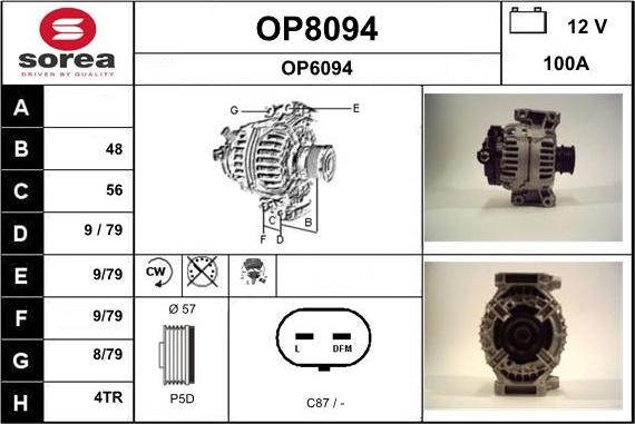 SNRA OP8094 - Alternateur cwaw.fr