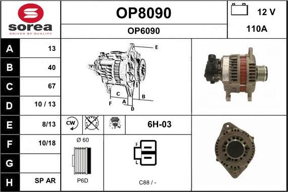 SNRA OP8090 - Alternateur cwaw.fr