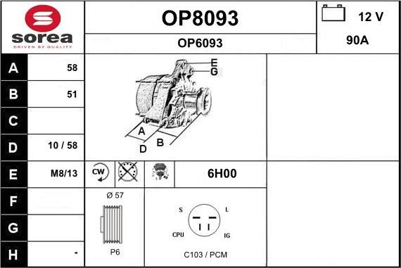 SNRA OP8093 - Alternateur cwaw.fr