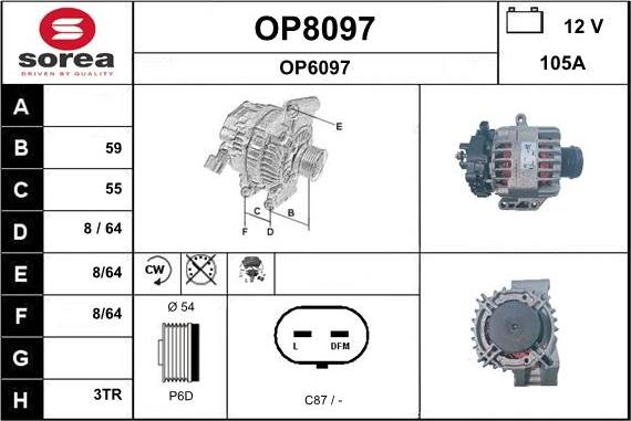 SNRA OP8097 - Alternateur cwaw.fr