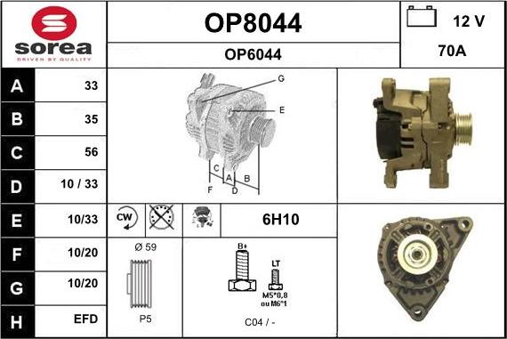 SNRA OP8044 - Alternateur cwaw.fr