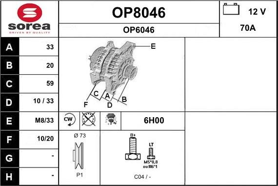 SNRA OP8046 - Alternateur cwaw.fr