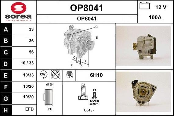 SNRA OP8041 - Alternateur cwaw.fr