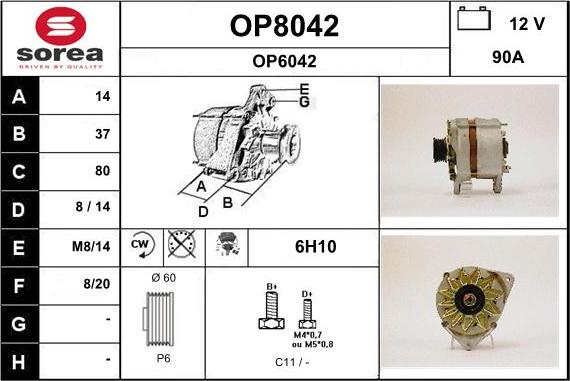 SNRA OP8042 - Alternateur cwaw.fr