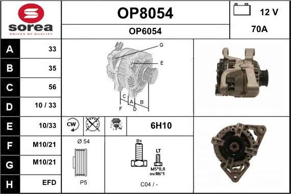 SNRA OP8054 - Alternateur cwaw.fr