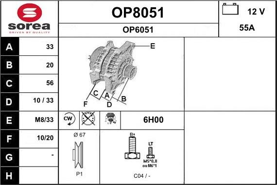 SNRA OP8051 - Alternateur cwaw.fr