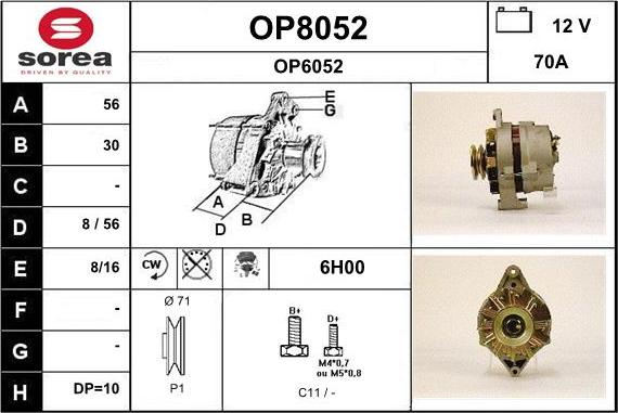 SNRA OP8052 - Alternateur cwaw.fr