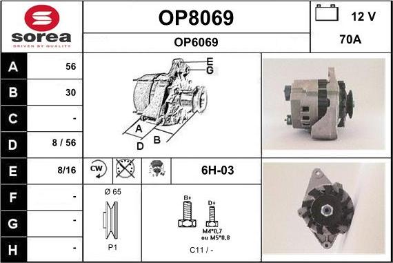 SNRA OP8069 - Alternateur cwaw.fr