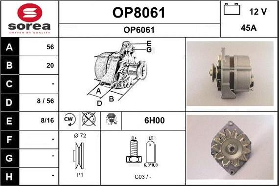 SNRA OP8061 - Alternateur cwaw.fr