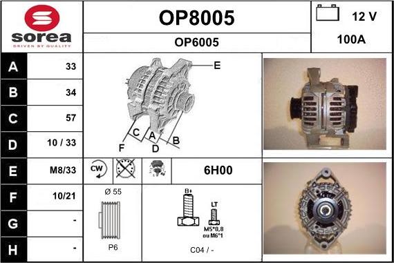 SNRA OP8005 - Alternateur cwaw.fr