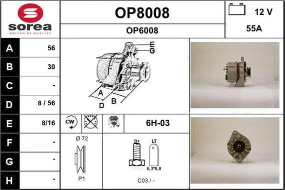 SNRA OP8008 - Alternateur cwaw.fr