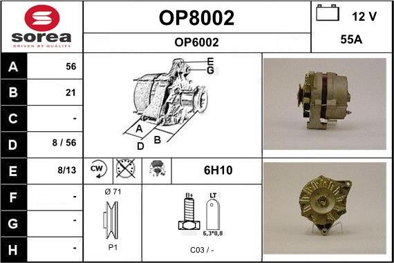 SNRA OP8002 - Alternateur cwaw.fr