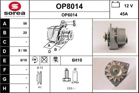 SNRA OP8014 - Alternateur cwaw.fr