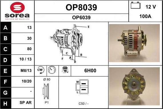 SNRA OP8039 - Alternateur cwaw.fr