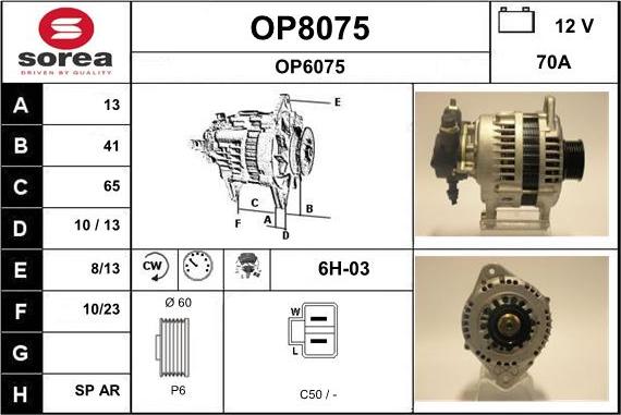 SNRA OP8075 - Alternateur cwaw.fr