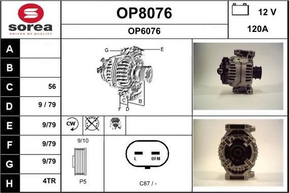 SNRA OP8076 - Alternateur cwaw.fr