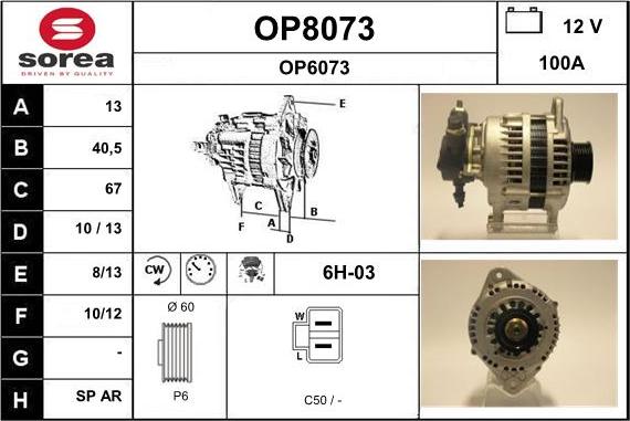 SNRA OP8073 - Alternateur cwaw.fr